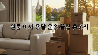 원룸 이사, 용달 운송 꿀팁 총정리!